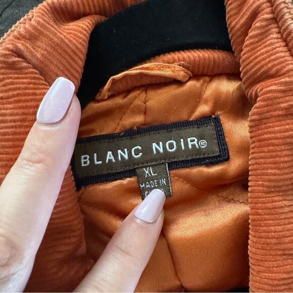 Blanc Noir rust orange corduroy moto jacket, size XL - Picture 3 of 10